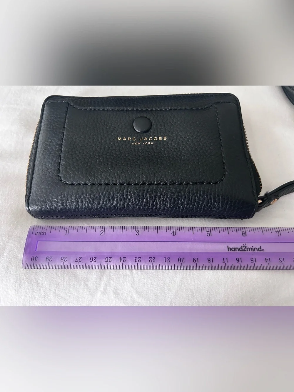 Marc Jacobs Black Pebbled Crossbody Shoulder Bag and matching wrist wallet